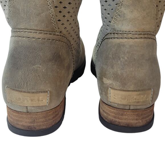 Sorel Major Pull On Tan Leather Boots Women's Size 8 - Picture 6 of 12